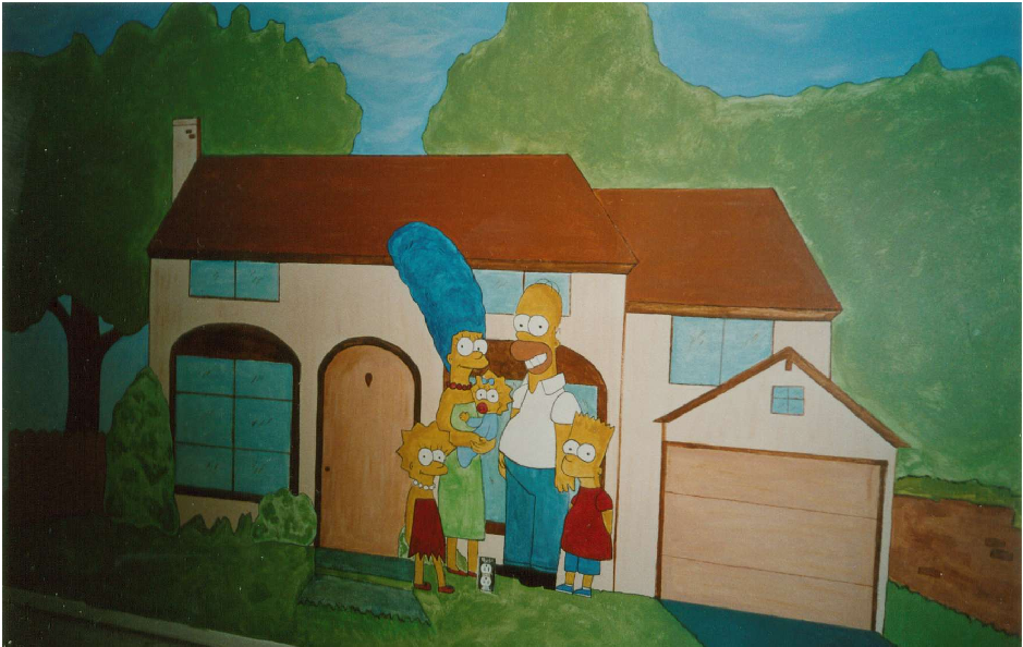 Murale des simpsons fait par Mimi